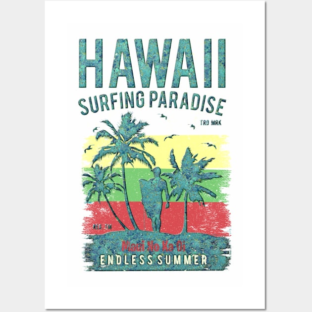 Hawaii Surfing Paradise Wall Art by Aloha Designs